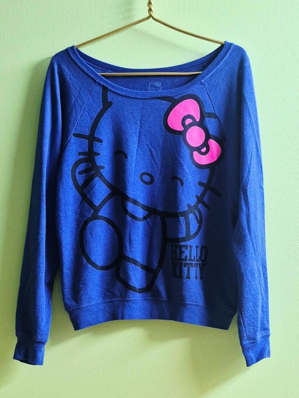 Sanrio Hello Kitty Royal Blue Off-the-Shoulder Graphic Sweatshirt